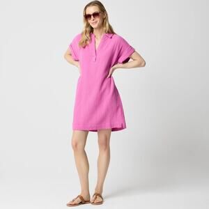 J.Crew NWT Gauze Popover Dress Pink ShortSleeve Sz XxS Short Sun Dress
